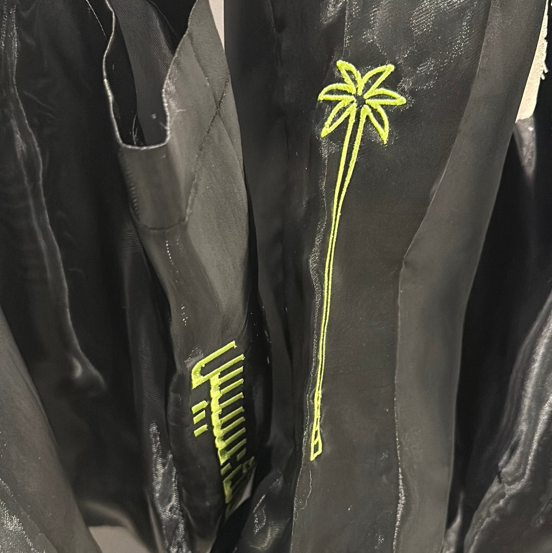 Black and lime green palm tree tote by Blanc. space
