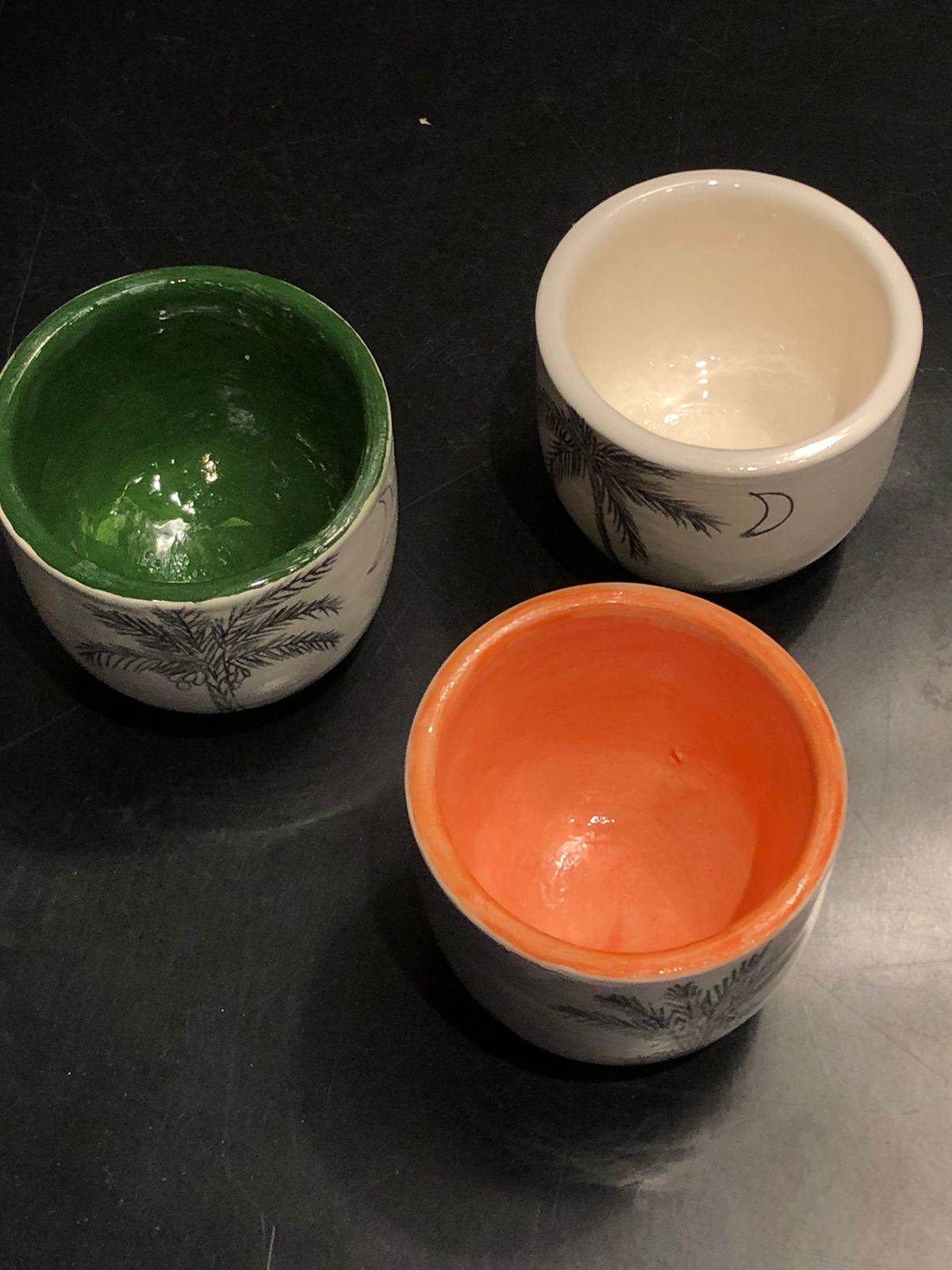 Kahwa Cups - Wheel thrown Handpainted Earthenware by Debjani