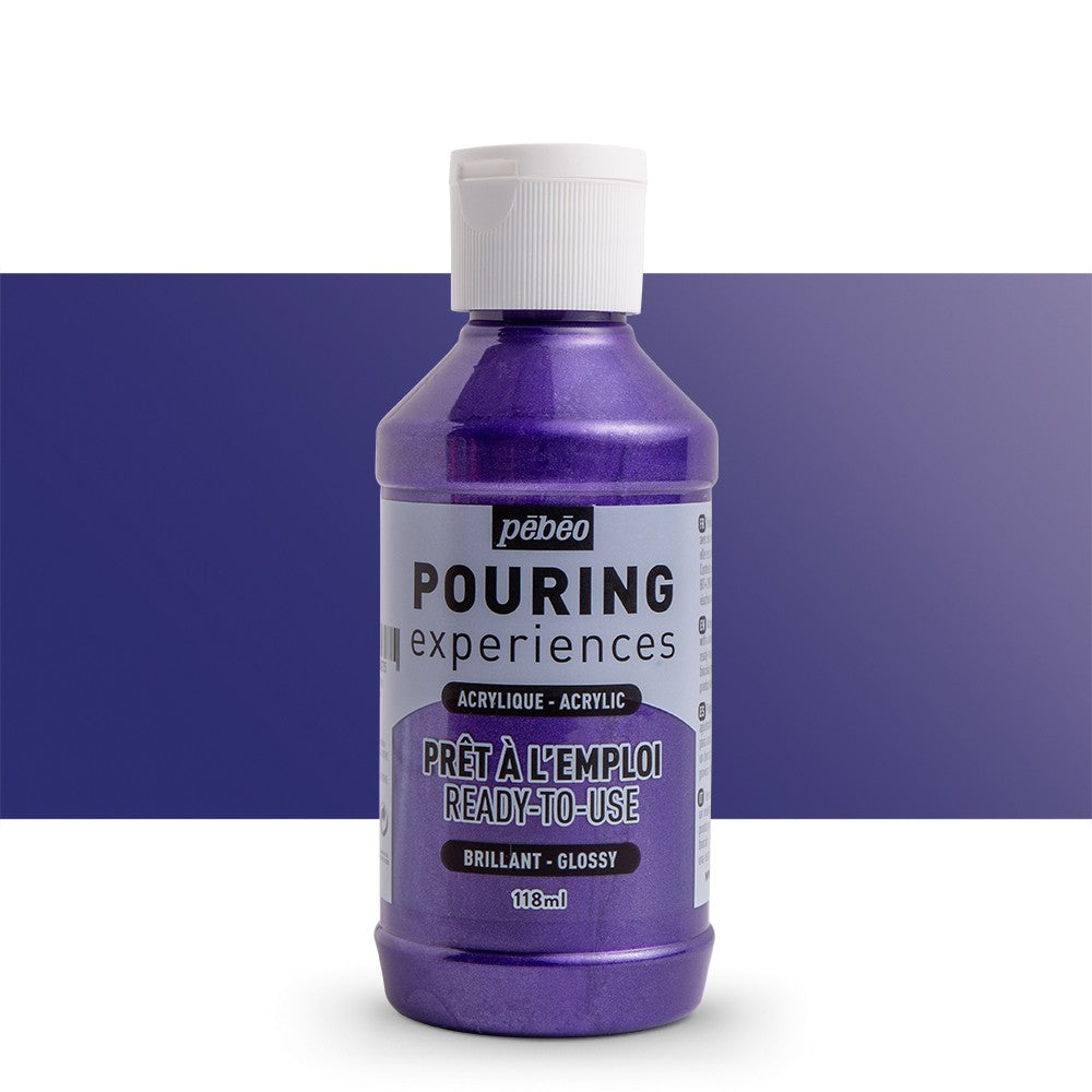 Pebeo Ready To Use Pouring Paint 118ml - Metallic Purple