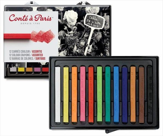 Conte A Paris Box of 12 Pastels - Colorful Assorted