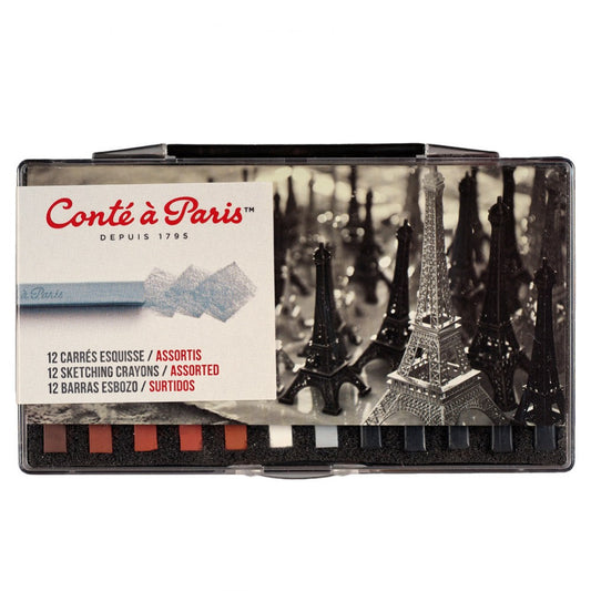 Conte A Paris Box of 12 Pastels - Assorted