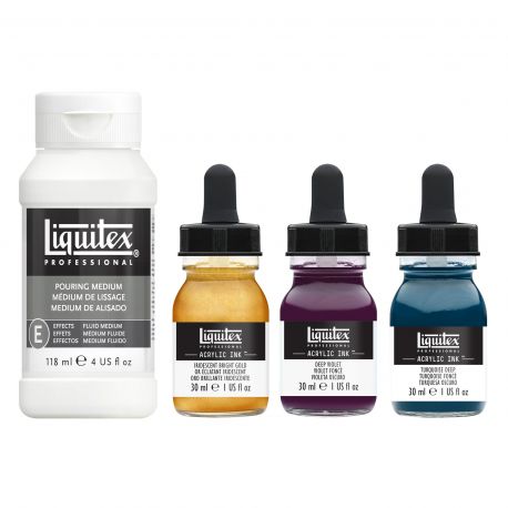 Liquitex Professional Acrylic Ink Explore Set (Includes Pouring Medium) - Deep Colors