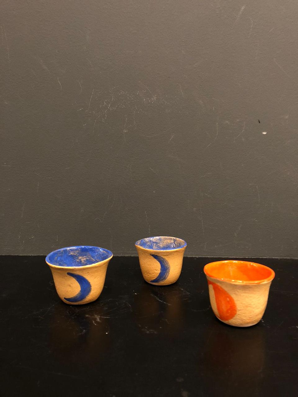 Kahwa Cups - Handbuilt Handpainted Earthenware by Debjani