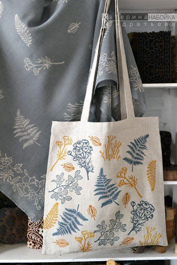 Tote bag block printing workshop