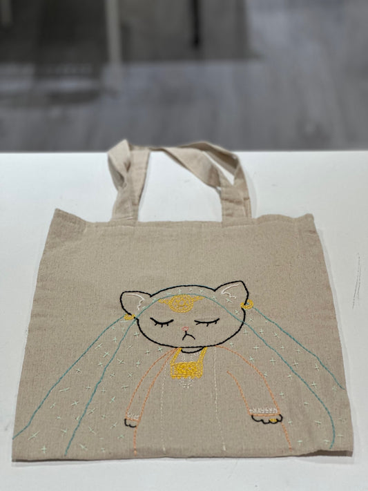 Lady Cat Maya Tote Bag by Waad & Shaima